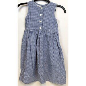 Catherine Rebecca Blue Gingham Dress Seersucker sz 7 Casual Sleeveless Play Summ